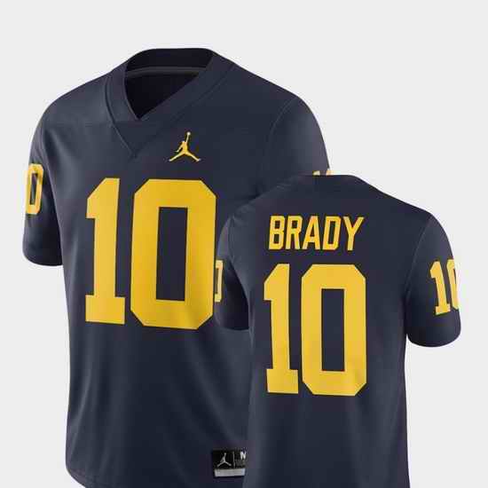 Men Michigan Wolverines Tom Brady Navy Alumni Football Game 2018 Jersey